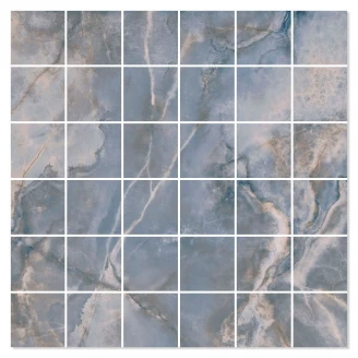 Marmor Mosaik Klinker Lux Cirrus Blå Polerad 30x30 (5x5) cm